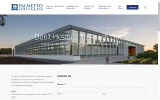 Palmetto State Glass of Greenville website