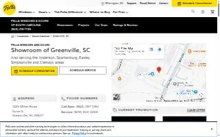 Pella Windows and Doors Showroom of Greenville website