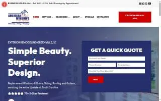 American Made Windows of the Upstate website