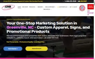 GMB Custom Apparel website