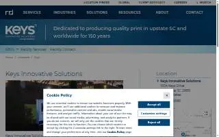 Keys Innovative Solutions, an RRD Company - Greenville Facility website