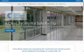 Custom Commercial Cleaning Corporation website