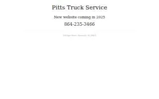 Pitts Truck Services website