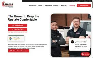 Carolina Heating Service website
