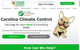 Carolina Climate Control of Greenville website