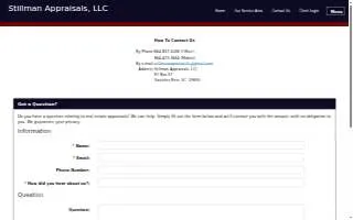 Stillman Appraisals website