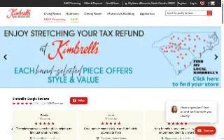Kimbrell's Furniture of Greenville website
