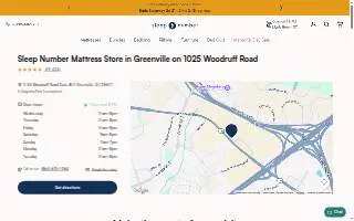 Sleep Number of Greenville website