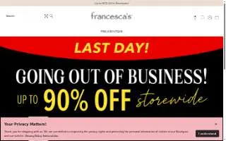 francesca's of Greenville website
