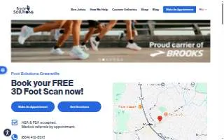Foot Solutions Greenville website