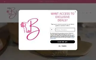 Shop B Shoes website