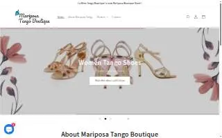 Mariposa Tango Boutique (previously: La Mina Tango Boutique) website
