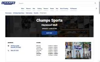 Champs Sports of Greenville website