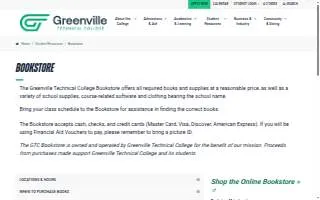 Greenville Technical College Bookstore at Barton Campus website