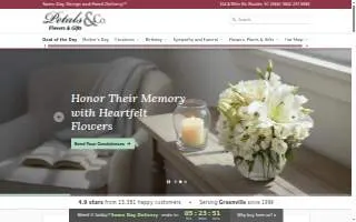 Petals & Co. of Greenville website