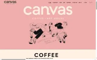 Canvas Coffee + Art House website