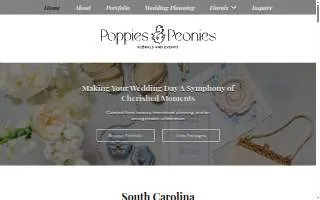 Poppies and Peonies Florals & Events, LLC website
