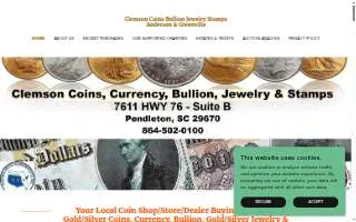 Clemson Coins, Currency, Bullion & Jewelry of Pendleton website