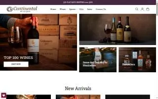Continental Wine & Spirits website