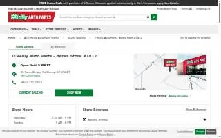 O'Reilly Auto Parts of Berea website