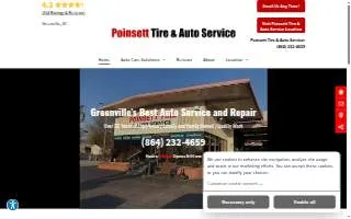 Poinsett Tire & Automotive website