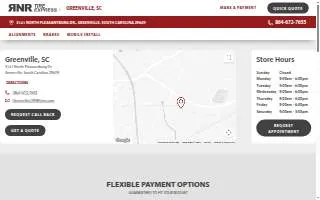 RNR Tire Express of Greenville website