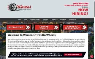 Warren's Tires On Wheels website