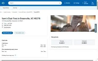 Sam's Club Tire & Battery of Greenville website