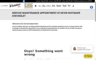 Kevin Whitaker Chevrolet Service website
