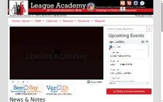 League Academy website