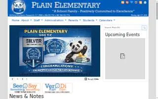 Plain Elementary School website