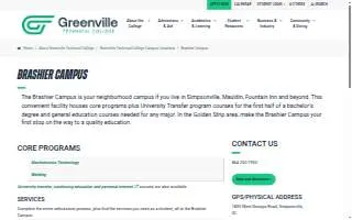 Greenville Technical College - Brashier Campus website