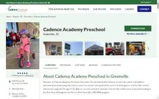 Cadence Academy Preschool of Greenville website