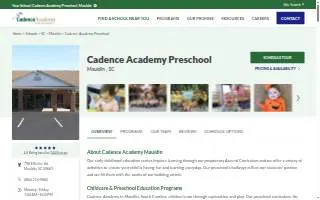 Cadence Academy Preschool of Mauldin website