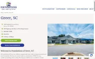 Foundations Early Learning Center of Greer website