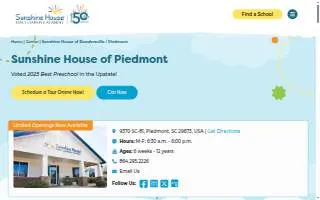Sunshine House of Powdersville website