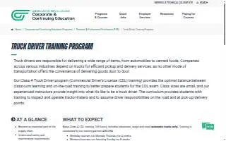 Greenville Tech Truck Driver Training website
