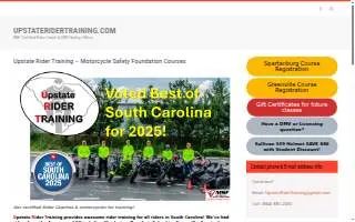 Upstate Rider Training at Greenville Technical College website
