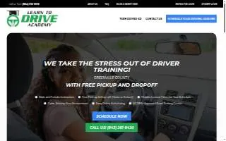 Learn To Drive Academy of Greenville website