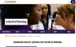 Clemson School Of Nursing website