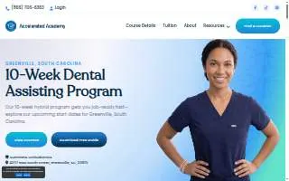 Accelerated Academy | Dental Assisting - Greenville website