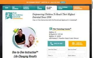 The Tutoring Center of Bluffton website