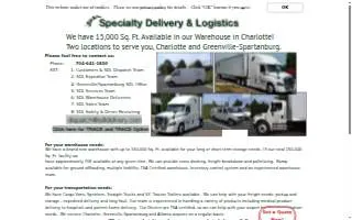 Specialty Delivery & Logistics, Inc. website