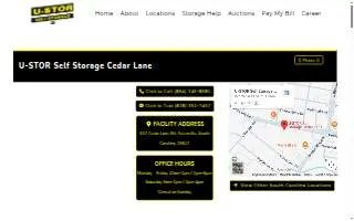 U-STOR Self Storage Cedar Lane website