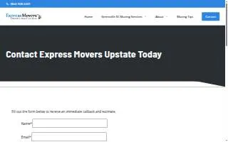 Express Movers Upstate website