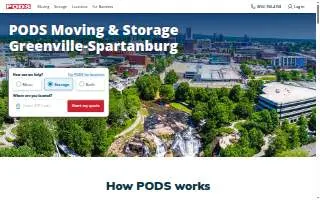 PODS Moving & Storage of Spartanburg website
