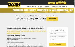 Dash Courier Service of Wilmington website