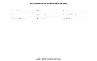 Anytime Anywhere Towing website
