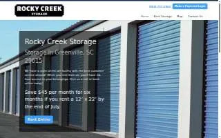 Rocky Creek Storage website