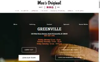 Moe's Original BBQ of Greenville website